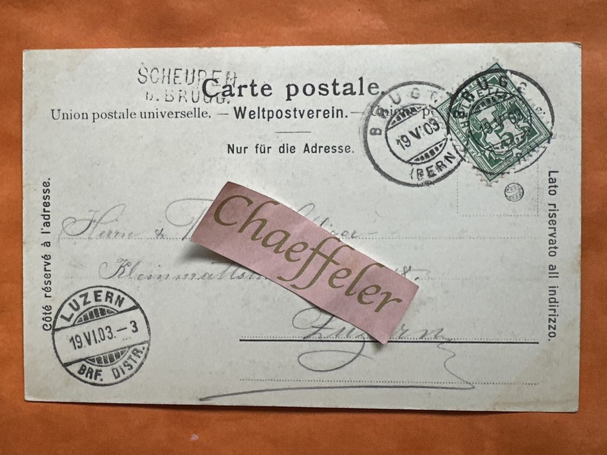 Cartoline postali: 1903 Biel - Vue générale – Usato da Zürich venduto da Chaeffeler 1