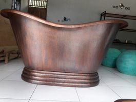 Freistehende Badewanne Kupfer Becken Bad Wanne Kupferwanne