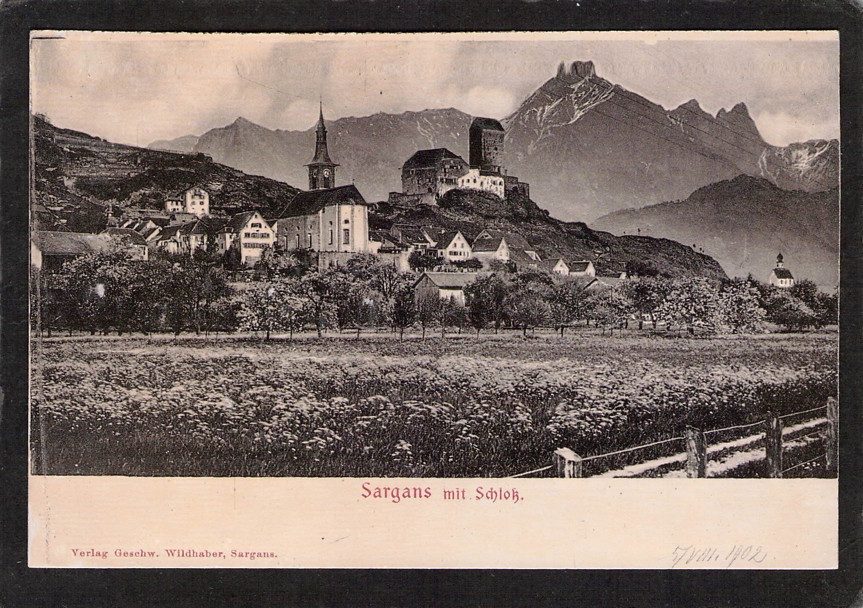 Cartoline postali: Prägekarte : Sargans mit Schloss – Usato da Reichenburg venduto da Pipo-67