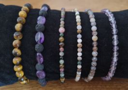 Armbänder - Tigerauge, Amethyst, Turmalin.. Preise varieren!