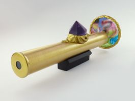 Messing Kaleidsokop mit schönem Amethyst Kristall verziert