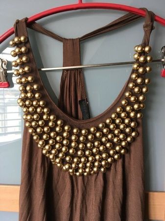 robe marron fantaisie boules or TU (S/M)