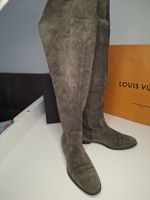Navyboot Overknee Stiefel Wildleder haki farbe gebraucht