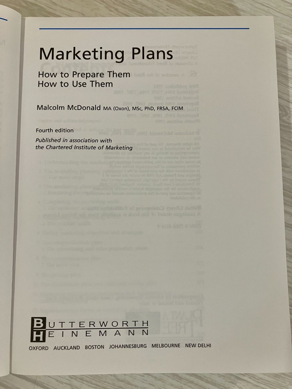 Libri: Malcolm McDonald. Marketing Plans, Fourth Edition – Usato da Chêne-Bougeries venduto da Vintage-Era 2