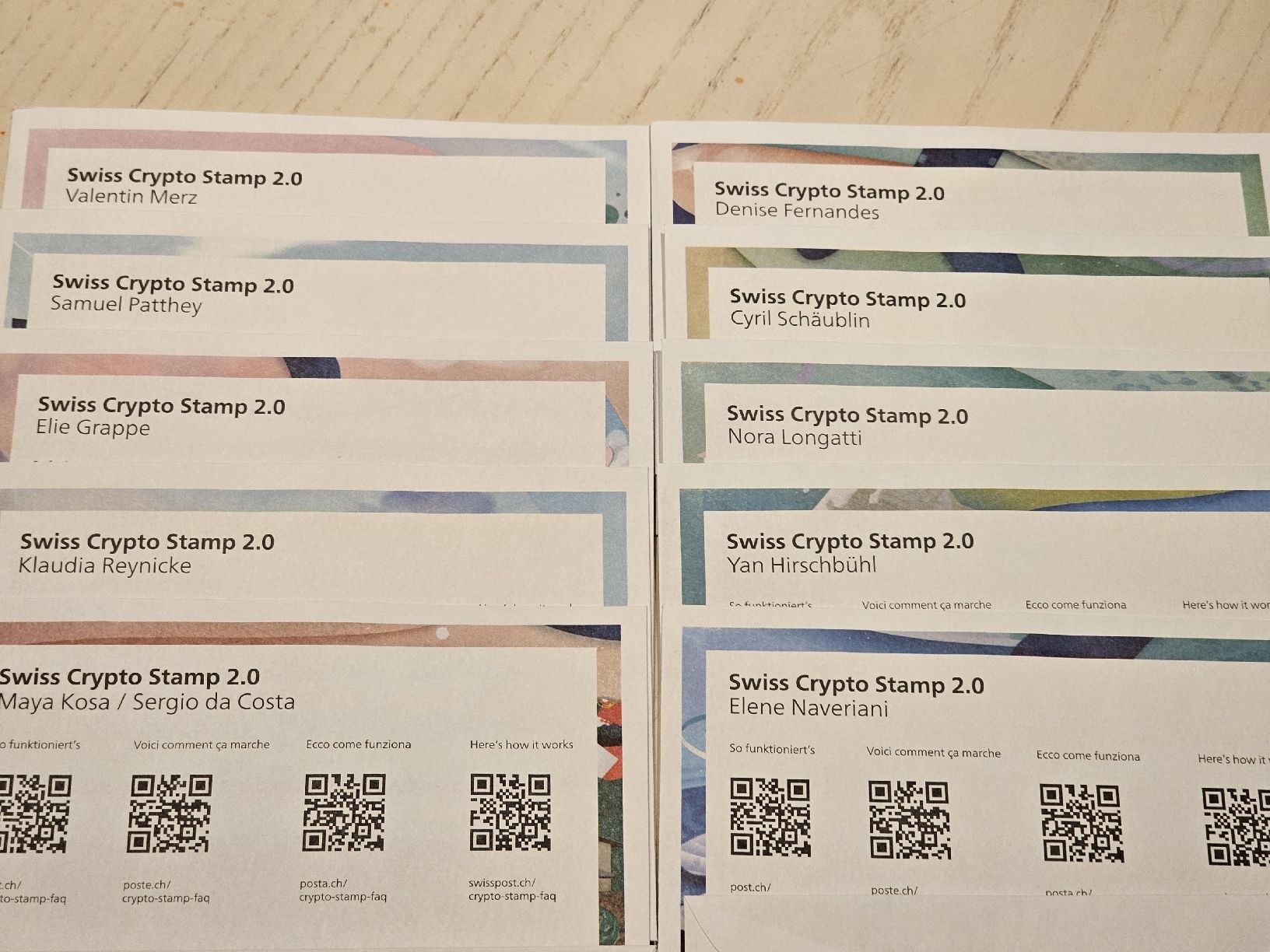 Tutti i francobolli: Swiss Crypto Stamp 2.0 ID 1-10 – Nuovo e nell'imballaggio originale da Châtelaine venduto da Hey_19