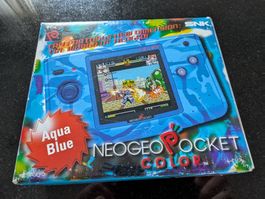 NEO GEO POCKET COLOR KONSOLE- AQUA BLUE CAMOUFLAGE+ 3 SPIELE