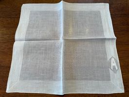 Stofftaschentuch weiss mit Initial A gebraucht Zustand