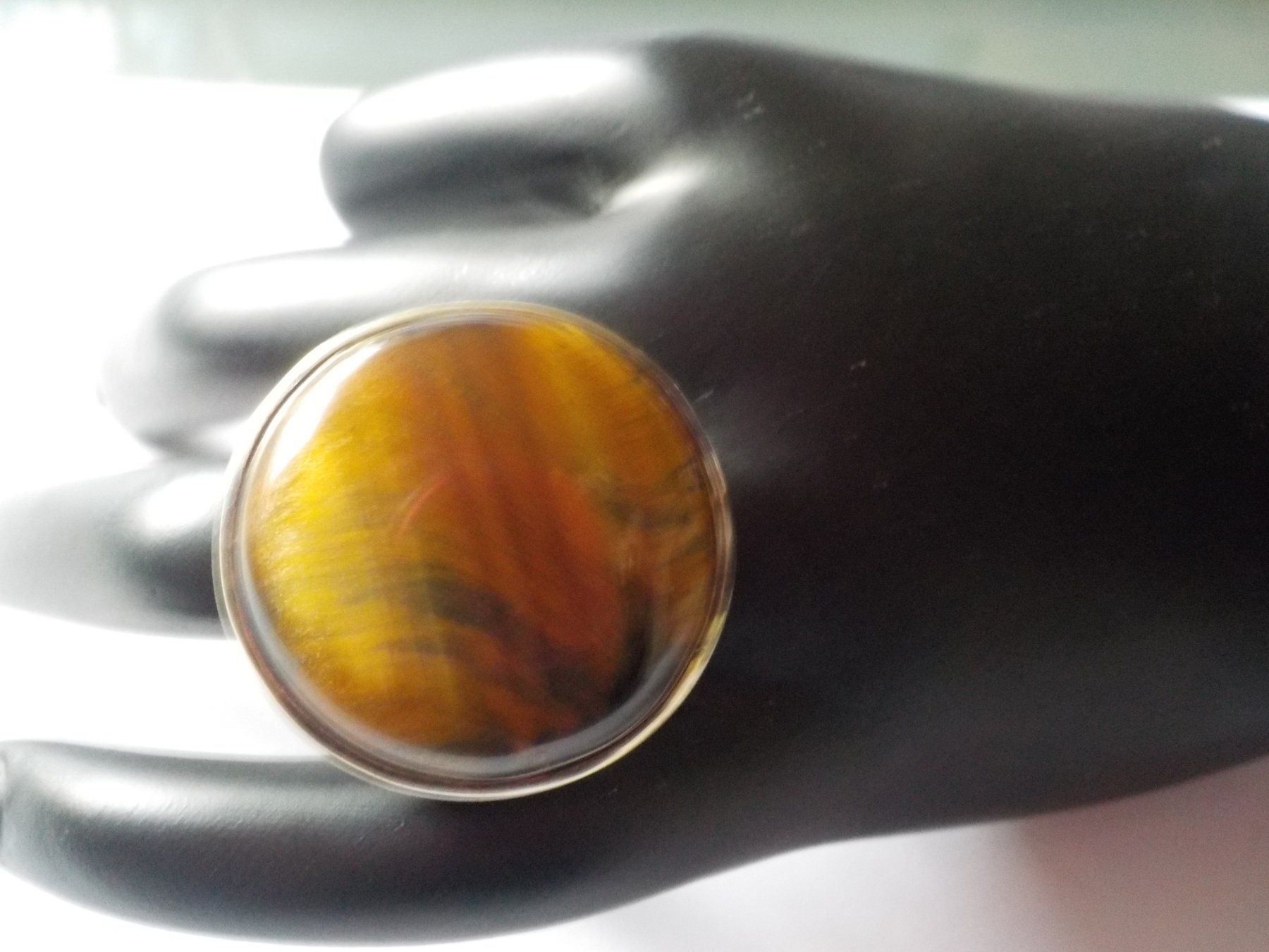 Anelli: Ring Silber/Tigerauge Durchm.55mm(int10) – Nuovo (secondo la descrizione) da Muri b. Bern venduto da Silberqualle 1
