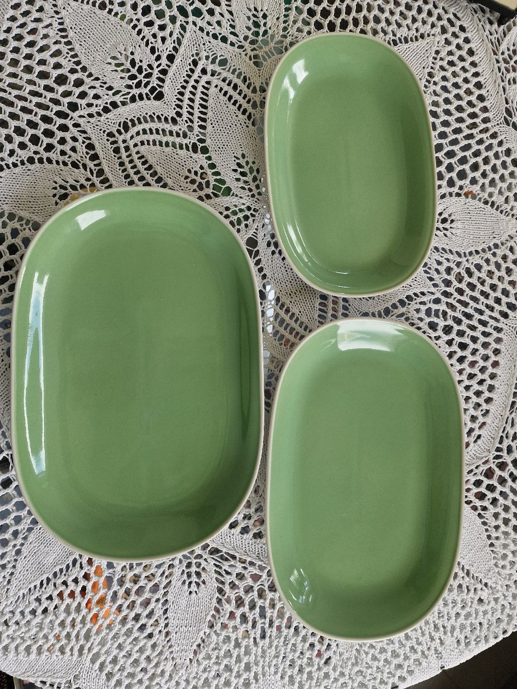 Rössler Piatti di portata: 3x plat ovale rössler vert vintage – Usato da versoix venduto da 928