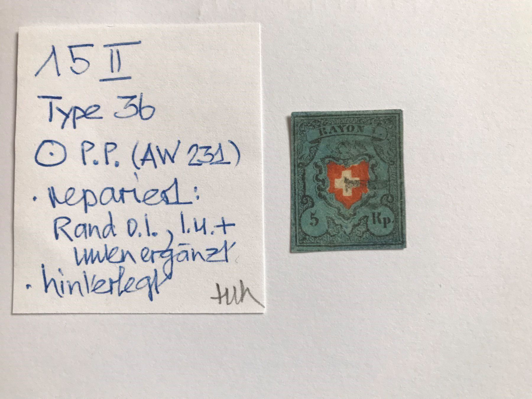 Alle Briefmarken: Rayon 15 II mit P.P. + Kleinattest – Gebraucht aus stäfa von brandy66