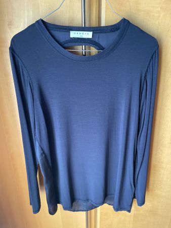 Sandro Bluse Blau mit offenem Rücken, Gr. T2 (ca. 36)