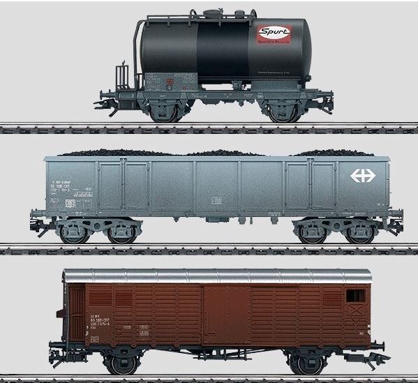 Märklin Modellini di ferrovie: Märklin H0: Schweizer Güterwagen-Set – Nuovo (secondo la descrizione) da Niederhasli venduto da rail-duerst 5