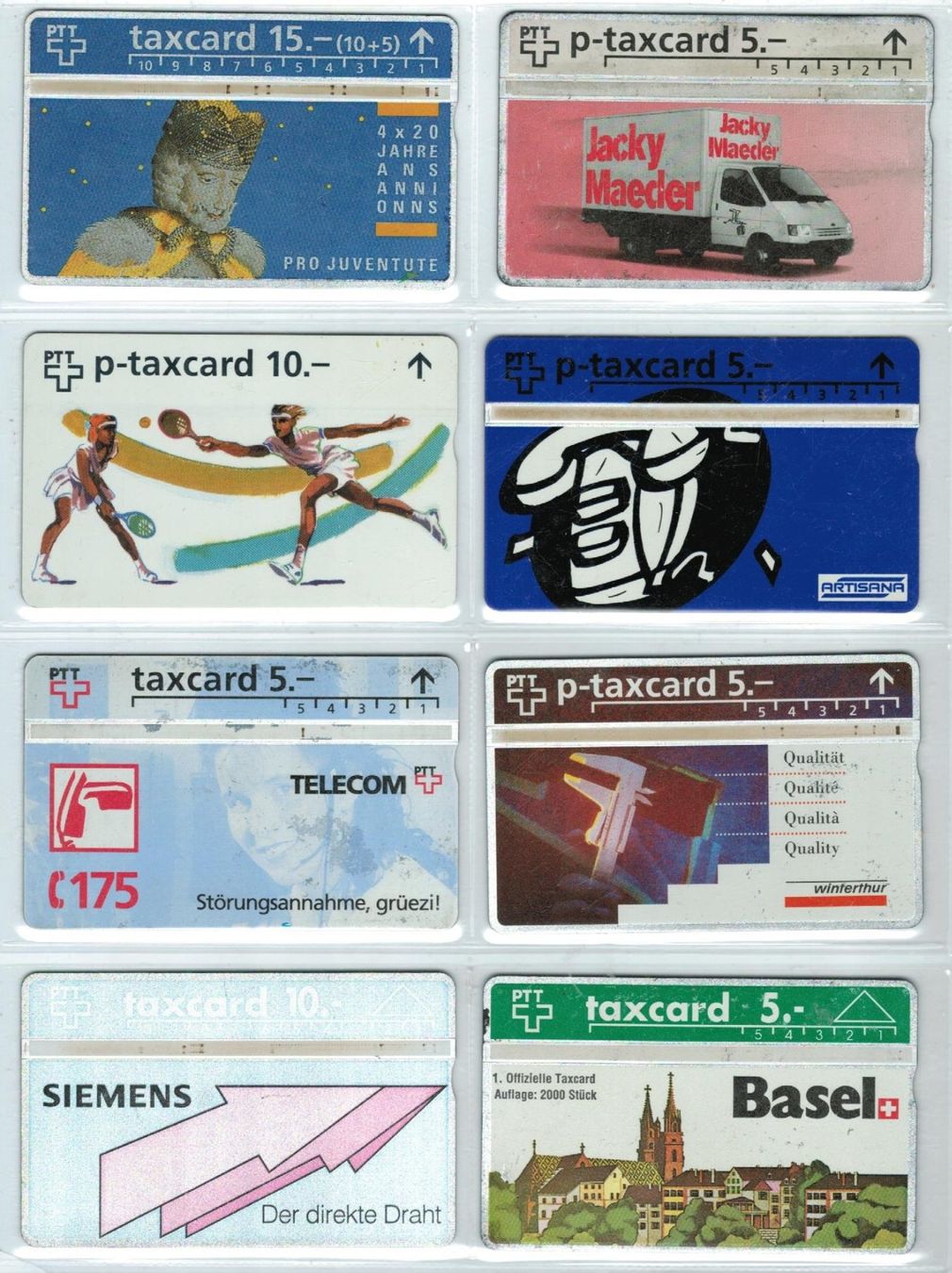 Schede telefoniche: 8 Taxcards – Usato da Winterthur venduto da Grap75