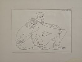 Lill Tschudi Original Zeichnung, 45x36cm gut gehandelt