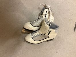 Schlittschuhe Tecno Pro weiss silber gebraucht Grösse 35