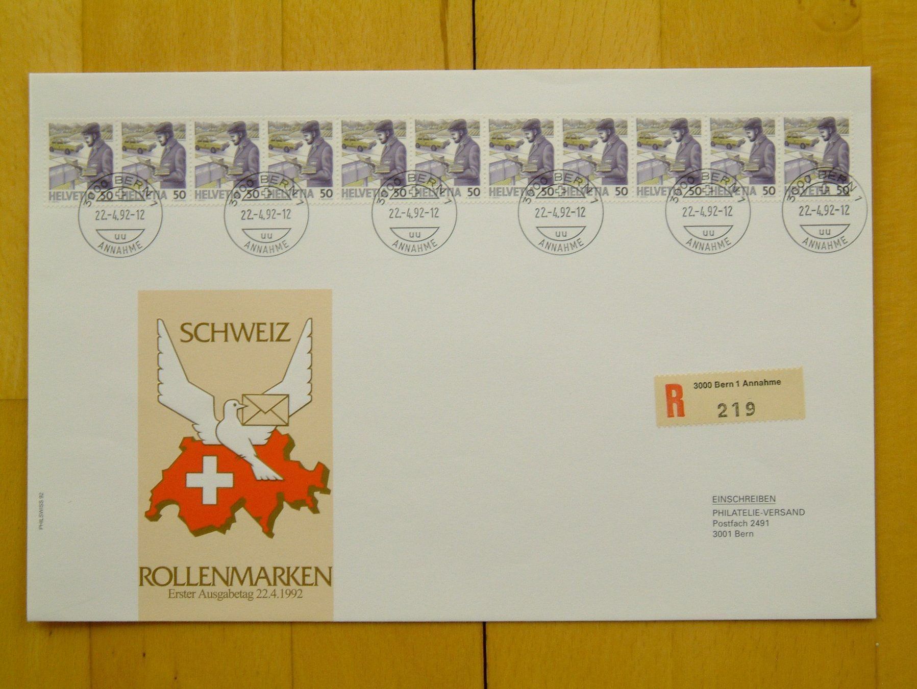 Tutti i francobolli: 8 Rollenmarken Elferstreifen Kat. 670.00 – Usato da Affoltern am Albis venduto da Rayon13 5