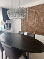 Esstisch oval schwarz Holz mit Makeln (siehe Fotos)