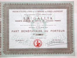 Compagnie des Forges d'Audincourt la Gallia SA, Pris - 1895