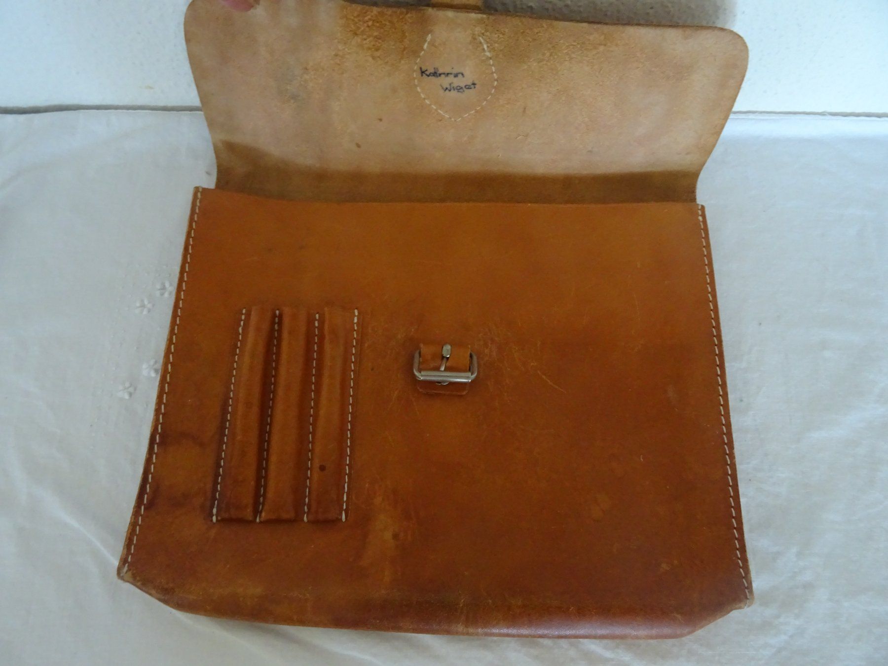Sacs: Vintage Leder Mappe, hellbraun Leder Tasche – D'occasion à Zürich par Connie8 3
