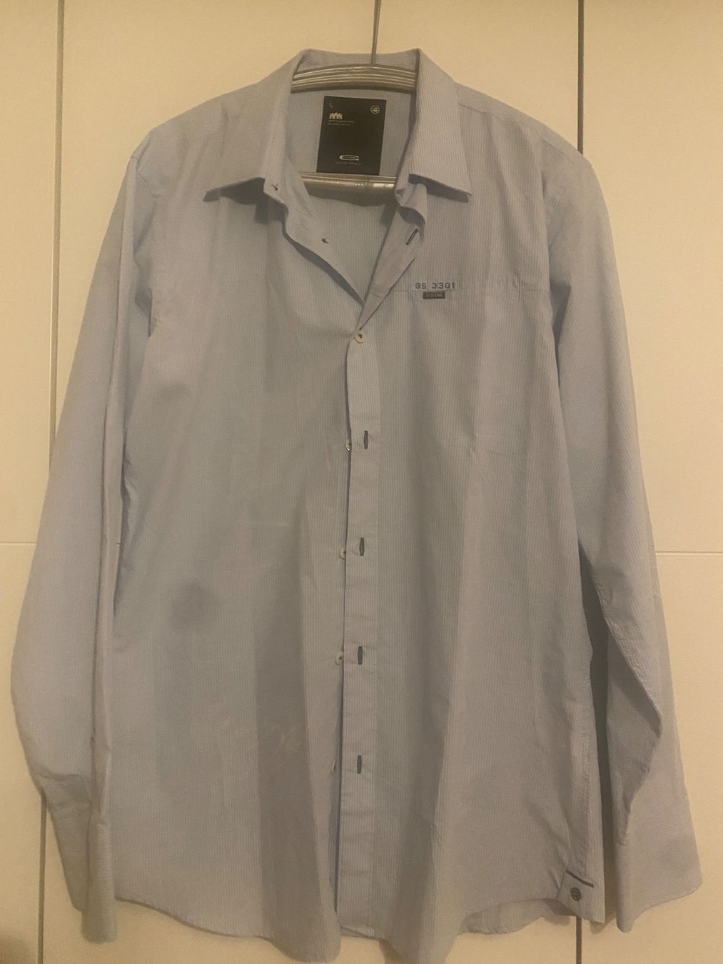 G-Star Camicie: Hemd G-STAR men gr. L hellblau gestreift weis – Nuovo (secondo la descrizione) da Zermatt venduto da Oli4.c