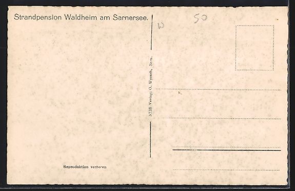 Ansichtskarten: Sarnen, Strandpension Waldheim am Sarner – Gebraucht aus Berlin von bartko-reher 1