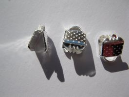 20 Cord Ends, Bandklemmen, Endteile, versilbert, 6x6mm