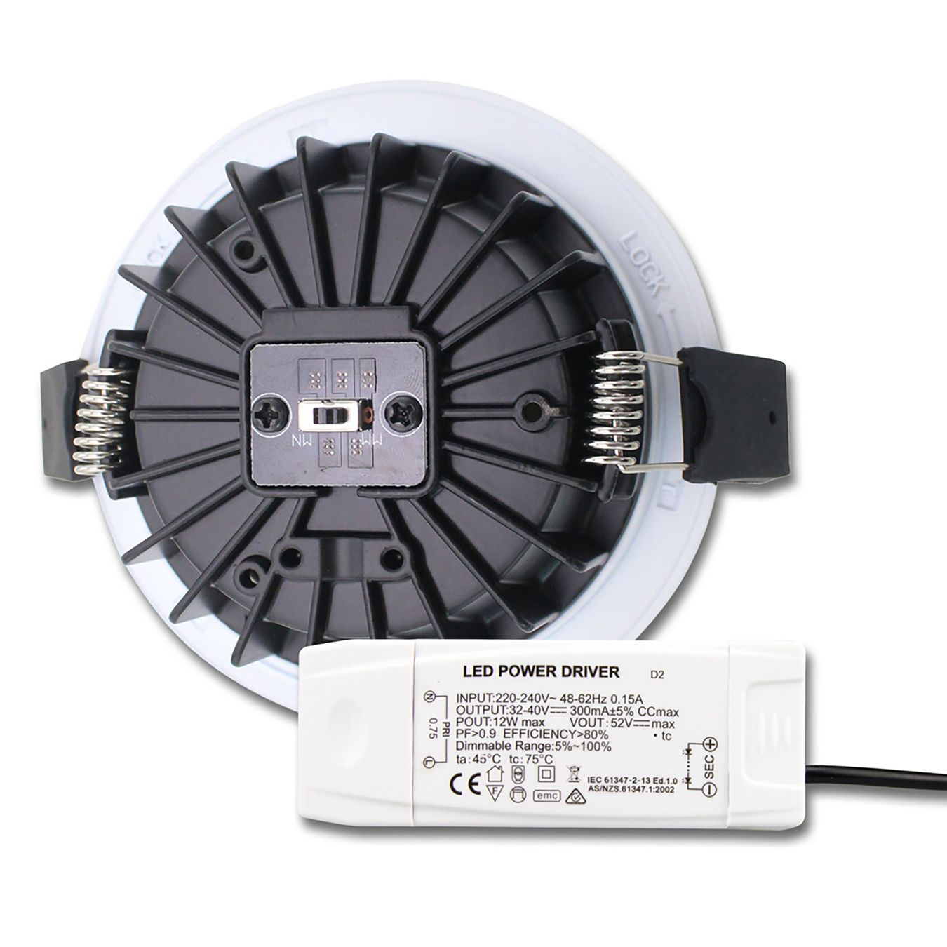 Lampade: LED Einbaustrahler, Schwarz, 11 cm Ø – Nuovo (secondo la descrizione) da Kreuzlingen venduto da Smart-Light 2