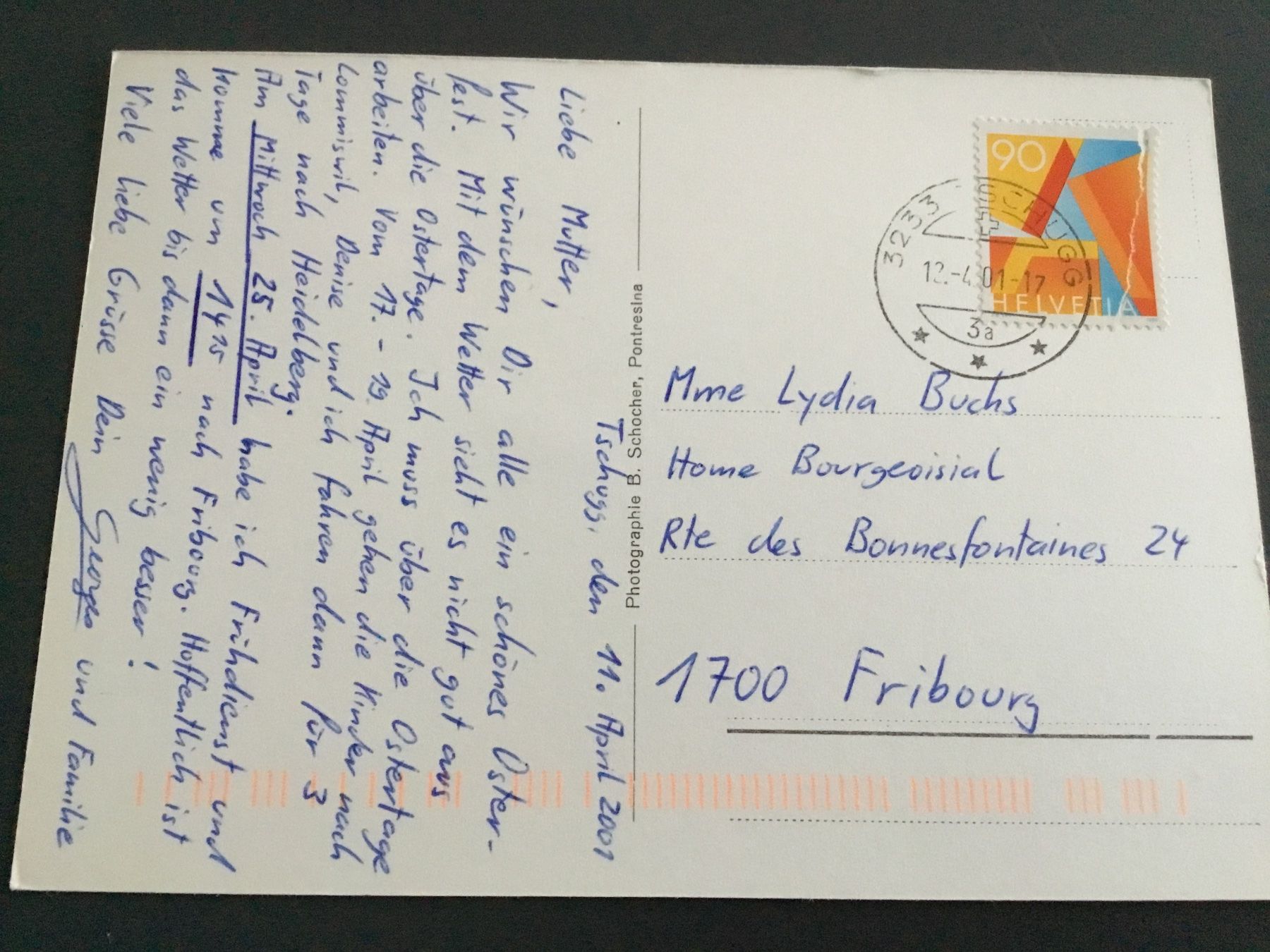 Cartoline postali: Pontresina - Engadinerhaus – Usato da Kerzers venduto da Georges3210 1