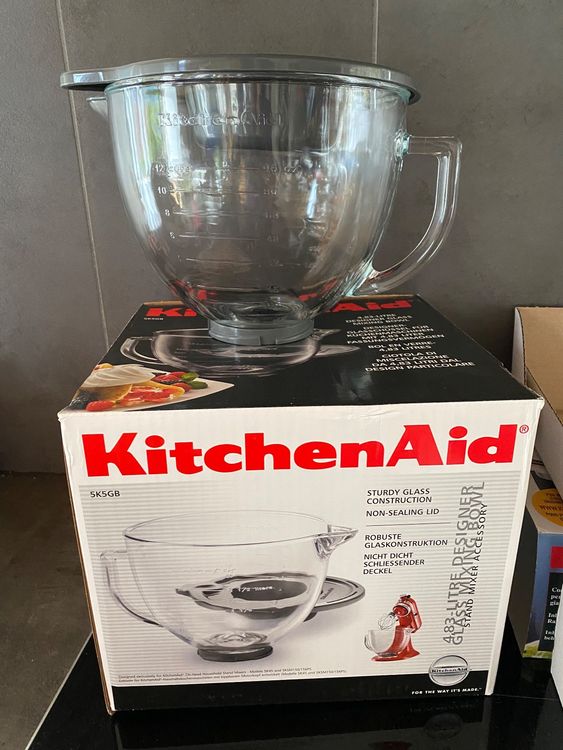 Bol En Verre KitchenAid KSM35GB - 3,5 Quarts Avec Couvercle Et Poignée Transparente