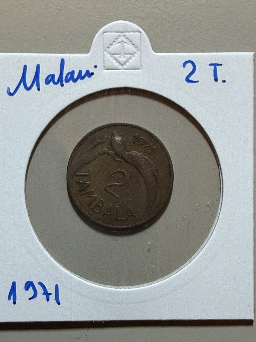 Tutti le monete: Malawi - 2 Tambala - 1971 – Usato da Payerne venduto da Mike1682