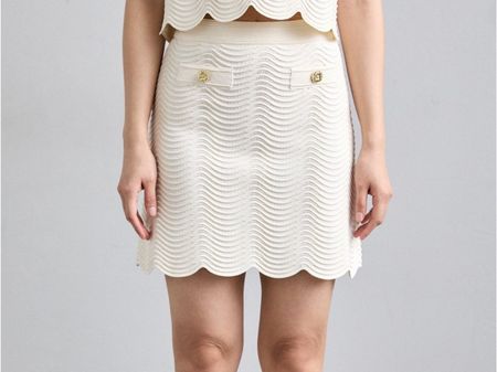 Sandro knit wave skirt size 36 - cream colour