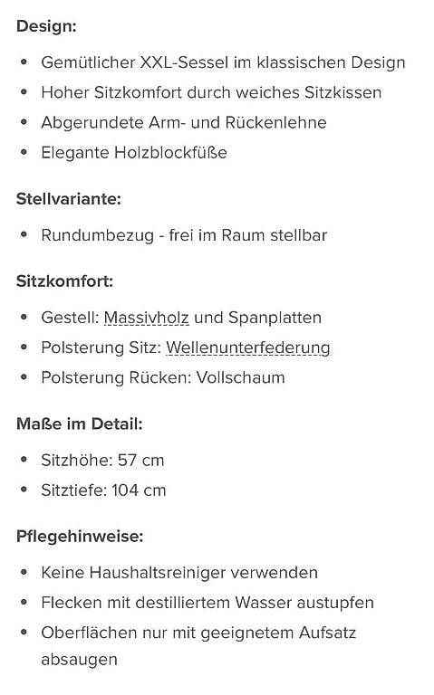 Poltrone: XXL Sessel zu verkaufen – Usato da Meggen venduto da organisman 2