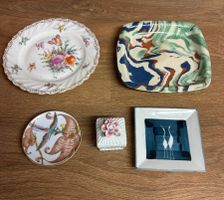 Dekorative Vintage Teller und Schale, 5 Stk. - Keramik