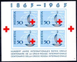 🇨🇭1963 BLOC ** «100 ANS DE LA CROIX-ROUGE « (SBK 20.00)