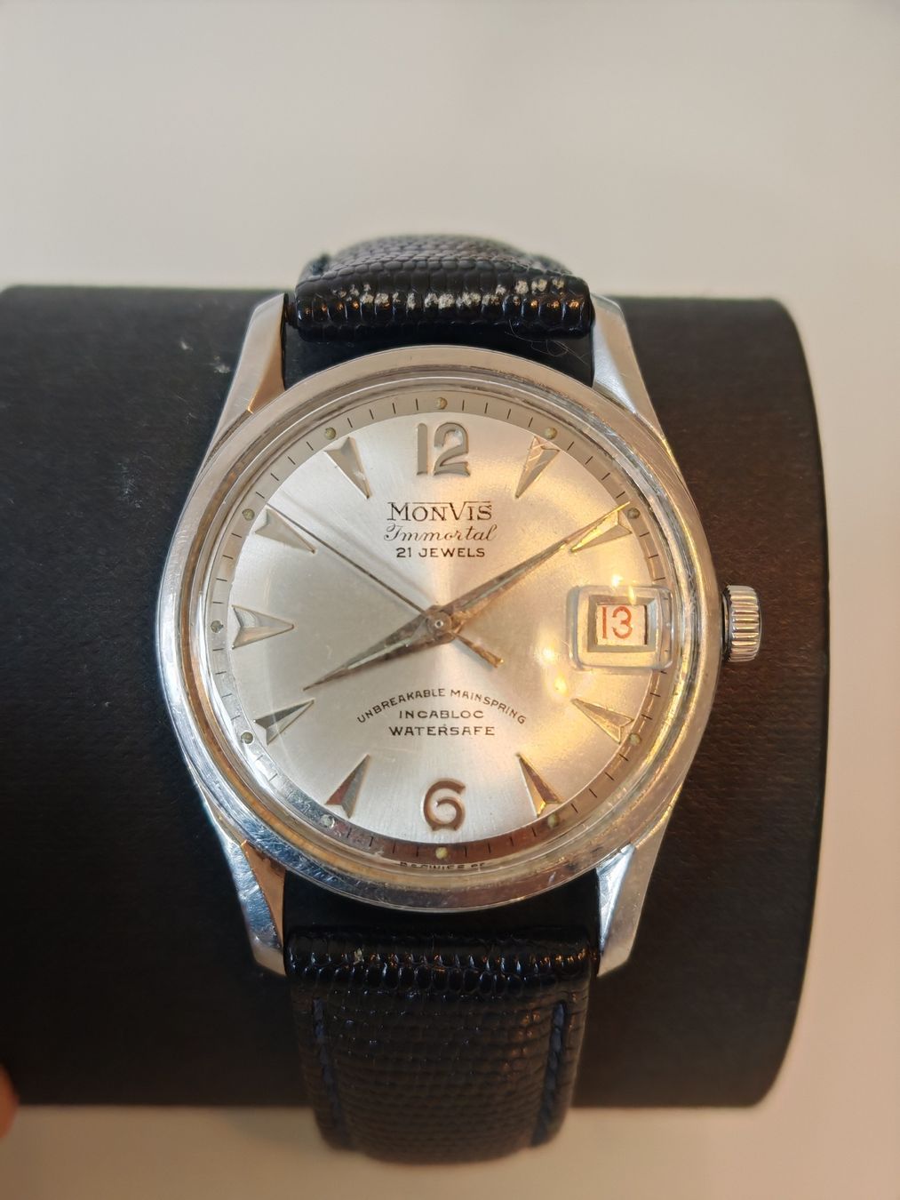 Orologi: Monvis Swiss Made Antichoc Automatic Vintage ca.1950er – Usato da Lenzburg venduto da rao_n5pj 6