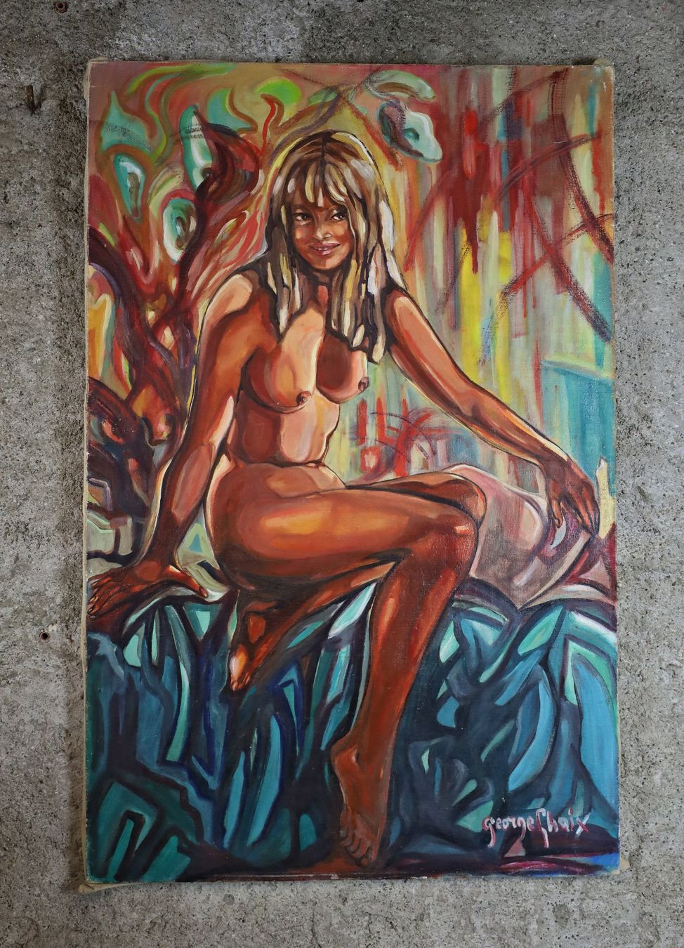 Dipinti: Akt Gemälde, Acryl auf Leinwand "George Chaix" – Usato da Birrwil venduto da brandschatz_birrwil 1