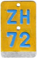 Mofa Töffli Velonummer 1972 Zürich ZH 72