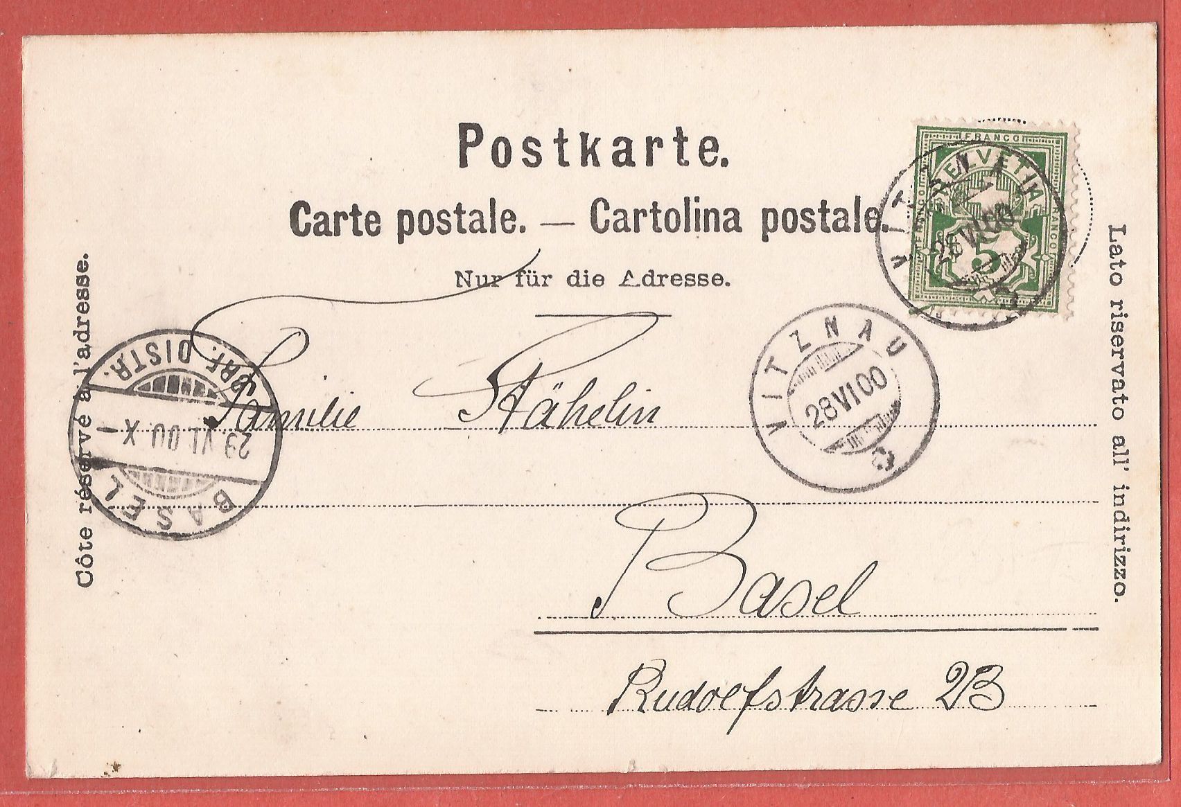 Cartes postales: Vitznau mit Dampfschiff - 1900 – D'occasion à Fislisbach par Porano 1