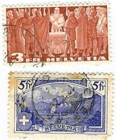 1914 Gebirgslandschaft Rütli + 1939 Bundespakt
