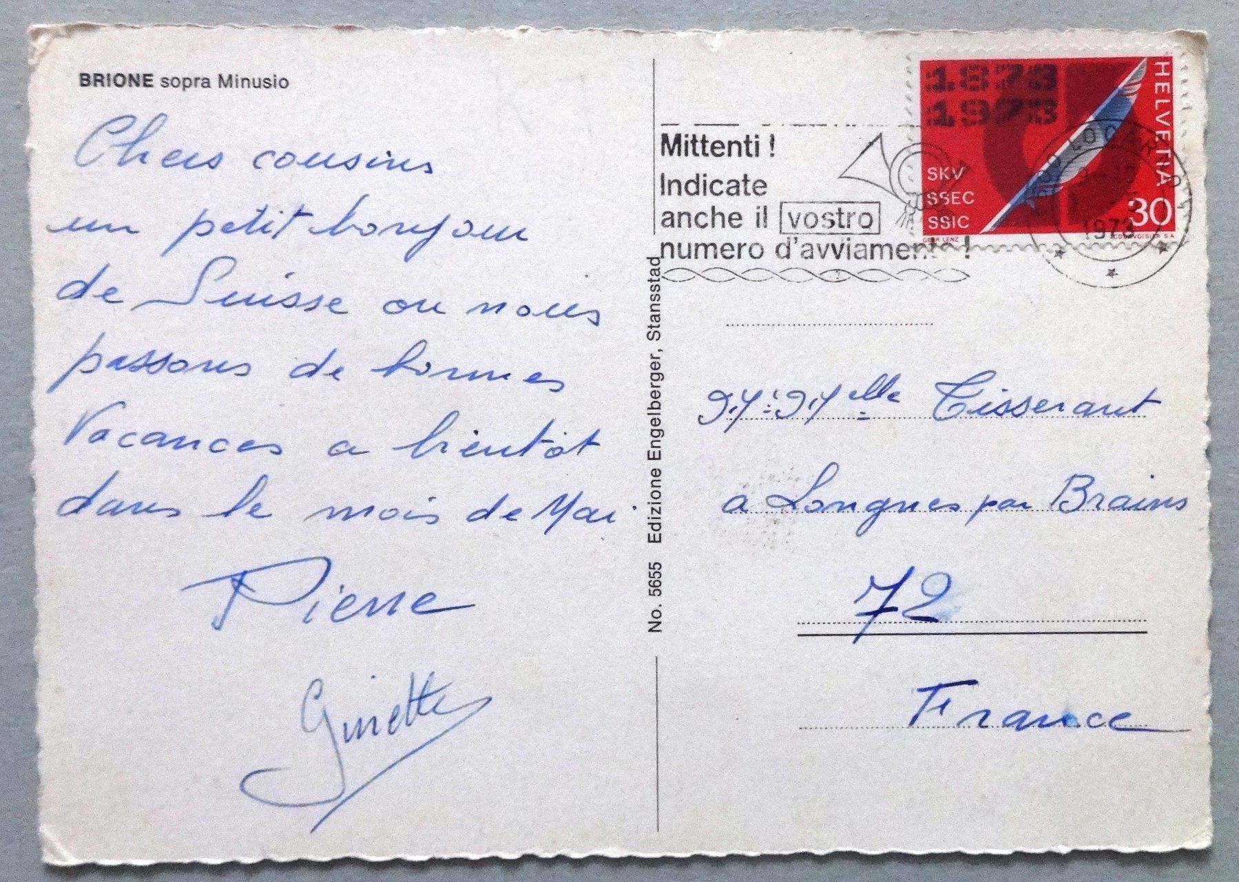 Cartes postales: Brione sopra Minusio – Défectueux à Fétigny par Billy2miny 1