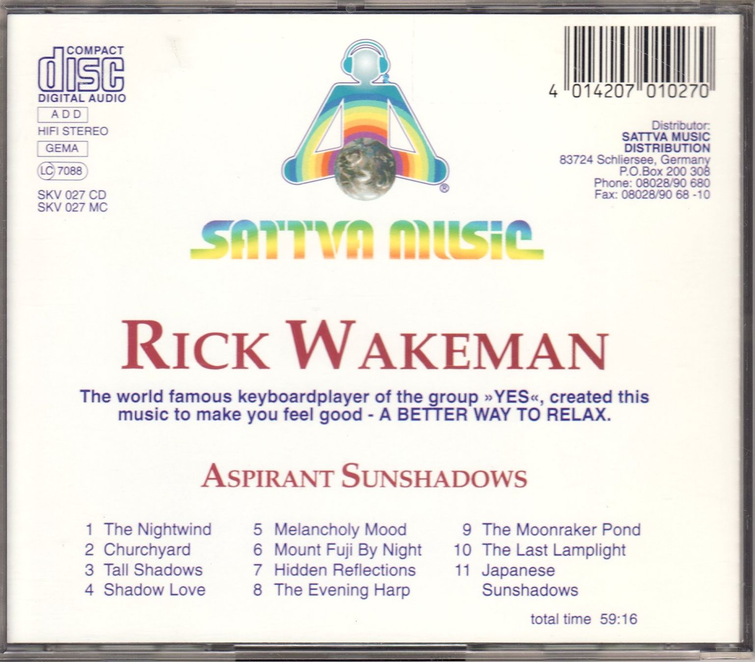 CD: Rick Wakeman – Aspirant Sunshadows – Usato da Boussens venduto da catfood01 1