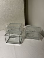 3 edle Glasboxen, Schmuckkästchen in weiss