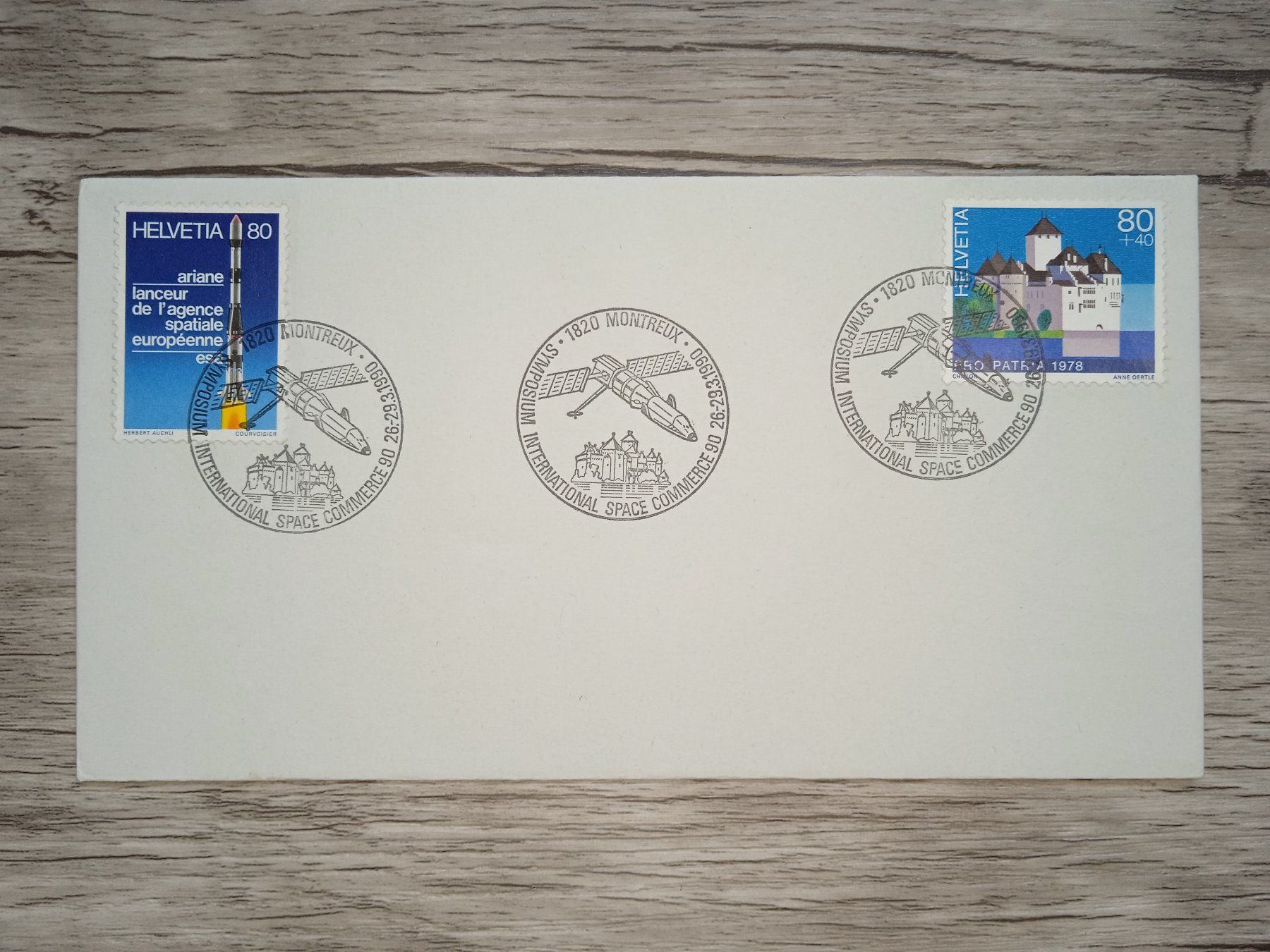 Tutti i francobolli: TR18 Enveloppe + Timbre Suisse 1990 – Usato da Cousset venduto da Patrick_Collections