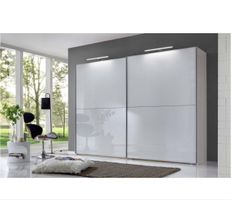 Weisser Schwebetürenschrank, 250 cm breit, Top Zustand