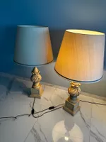 2xStehlampe beige Standleuchte mit Schirm