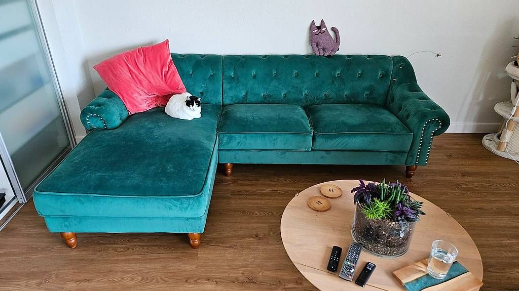 Divani: Chesterfield Style Ecksofa in Smaragdgrün – Usato da Reinach BL venduto da aur_5vtn