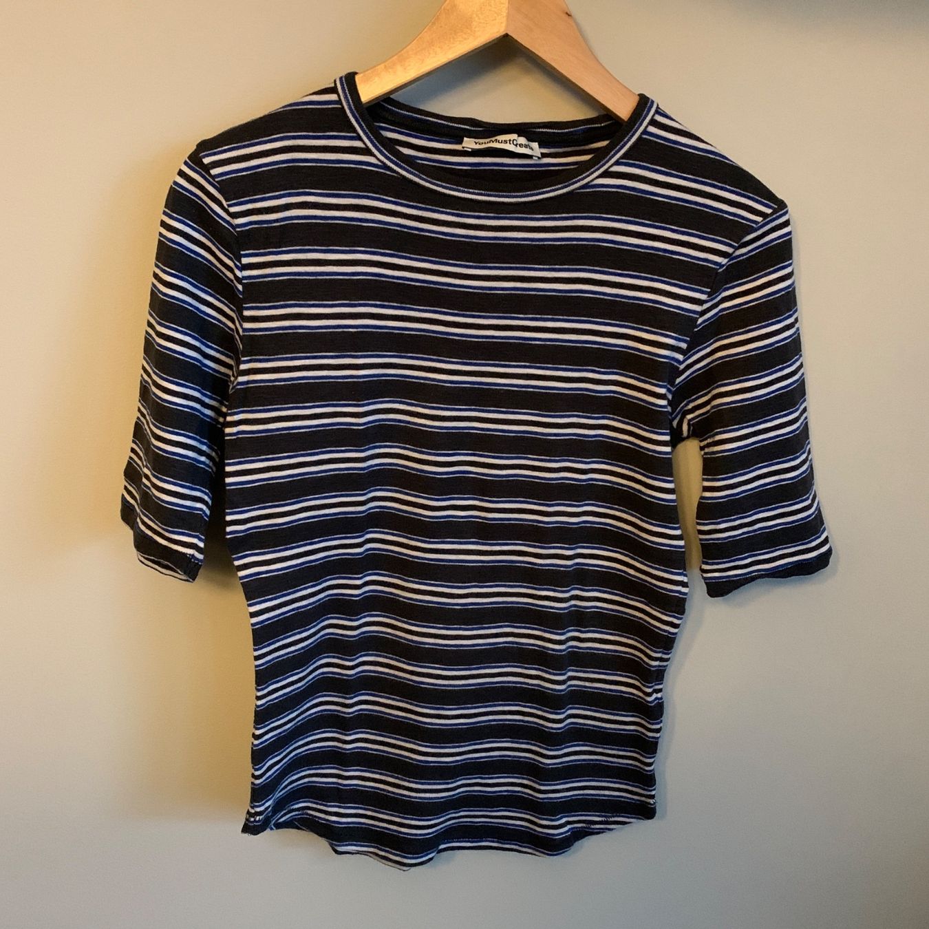 T-shirt: YMC Ringelshirt Gr. M, 3/4 Arm – Usato da Winterthur venduto da vel_6txj