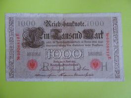 1000 Reichsmark Banknote 1910, Deutsches Reich, Gebraucht