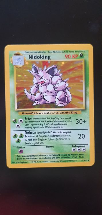 Pokémon Nidoking Brillant Avec Couronne - Carte Collector Rare édition Spéciale 20k Sta.rd