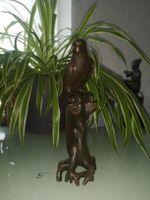Antike Bronzefigur Papagei auf Ast signiert 🦜